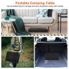 Foldable Camping Table Collapsible Picnic Aluminum Alloy Grill Stand BBQ Table with 66LBS Max Load Adjustable Height 2 Side Wing Trays Storage Net