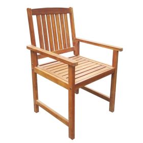 vidaXL 5 Piece Patio Dining Set Solid Acacia Wood (Option: as picture)