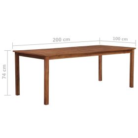 vidaXL Patio Table 78.7"x39.4"x29.1" Solid Acacia Wood (Option: as picture)