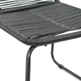 vidaXL Patio Chairs 2 pcs Poly Rattan Black (Option: Macaron)