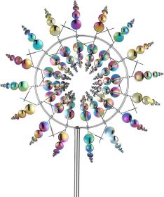 Magical 3D Wind Spinners Outdoor, 360 Metal Windmills For Yard Garden, 12.6 Inches Wind Powered Wind Catchers Sculptures And Spinners For Yard Garden (Option: Macaron)