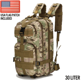 XG-MB30 - Small Tactical Backpack Survival Assault Bag 30 Liter (Color: CP Camo, size: )