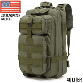 XG-MB40 - Large Tactical Backpack Survival Assault Bag 40 Liter (Color: Army Green, size: )