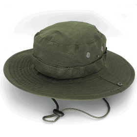 Military Wide Brim Boonie Bucket Hat (Color: Army Green, size: )