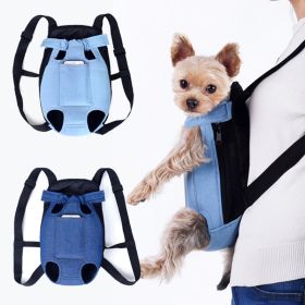 Denim Pet Dog Backpack Outdoor Travel Dog Cat Carrier Bag for Small Dogs Puppy Kedi Carring Bags Pets Products Trasportino Cane (Color: NAVY, size: M)
