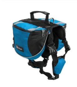 Adventure Paws Pet Harness With Built-In Backpack (Color: Gorgeous Blue, size: S)