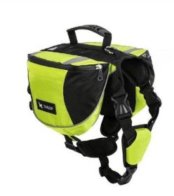 Adventure Paws Pet Harness With Built-In Backpack (Color: Gorgeous Green, size: M)