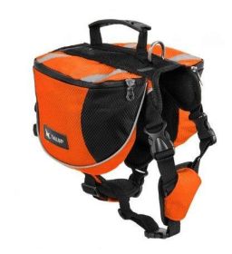 Adventure Paws Pet Harness With Built-In Backpack (Color: Gorgeous Orange, size: L)