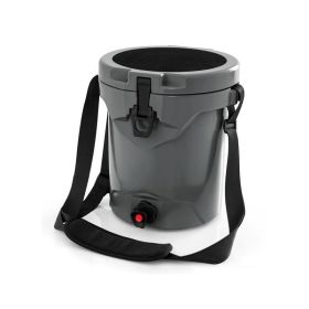 Portable Drink Cooler Insulated Ice Chest with Adjustable Strap (Color: grey, Type: Coolers)