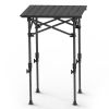 Portable Folding Camping Table With Adjustable Height Rustproof Carbon Steel Foldable Roll-Up Camping Table for Picnic Camping Hiking Beach BBQ
