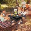 Portable Folding Camping Table With Adjustable Height Rustproof Carbon Steel Foldable Roll-Up Camping Table for Picnic Camping Hiking Beach BBQ
