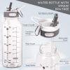 Portable Water Bottle with Straw for Camping & Hiking & Fitness
