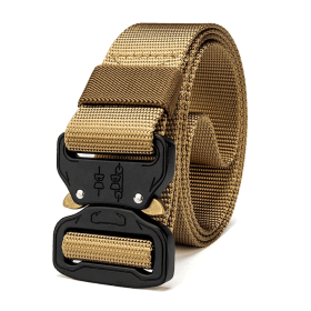 Mens Tactical Belt Riggers Style with Buckle - XG-TB1 (Color: Khaki, size: )