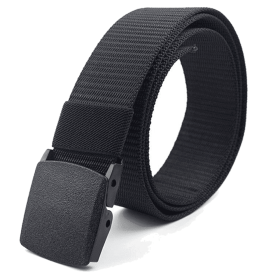 Adjustable Nylon Belt with Plastic Buckle (Color: Black, size: )