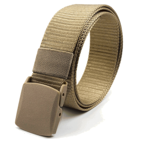 Adjustable Nylon Belt with Plastic Buckle (Color: Khaki, size: )